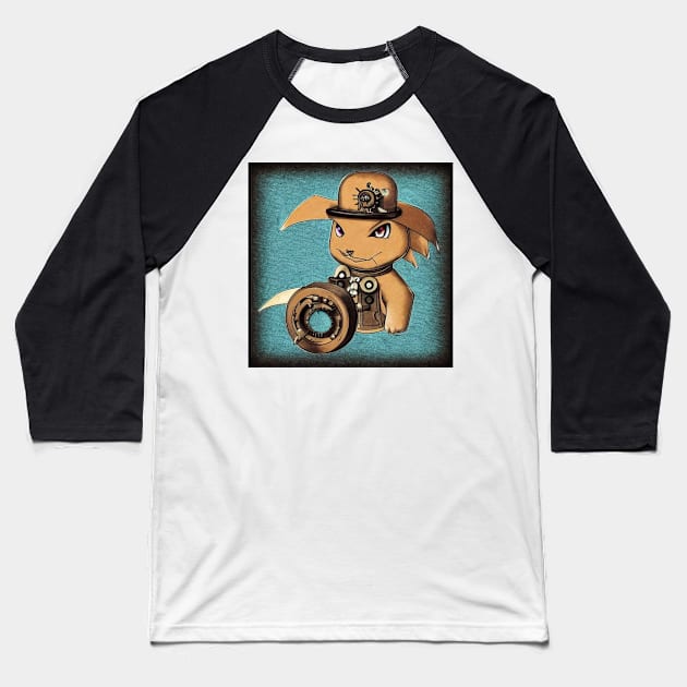 Steampunk Robot Animal Cute Baseball T-Shirt by DM